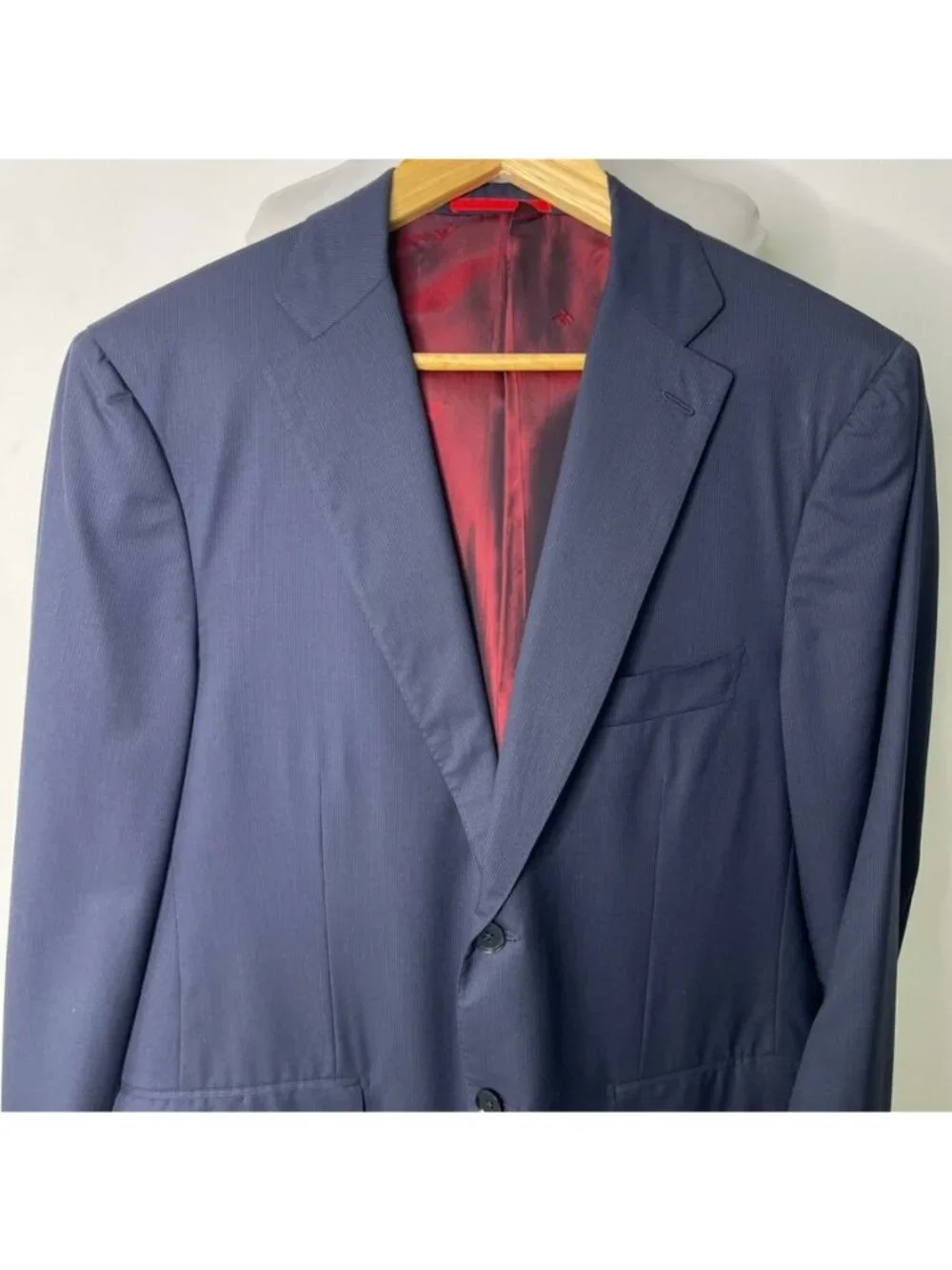 ISAIA Napoli Men's Navy Blue Wool Blazer Sport Coat Jacket Italy Size 50 / 40R